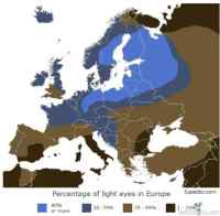 Vaaleat silmät - Vaaleasilmäisyys euroopassa. Vaaleisiin silmiin kuuluu sininen, harmaa ja vihreä.